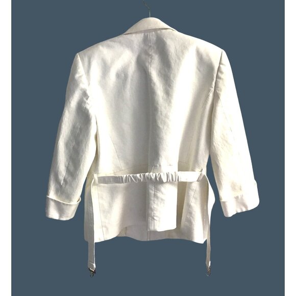 ANTONIO MELANI- WOMENS WHITE BUTTON CLOSURE BLAZER JACKET SIZE 14 - Picture 2 of 8